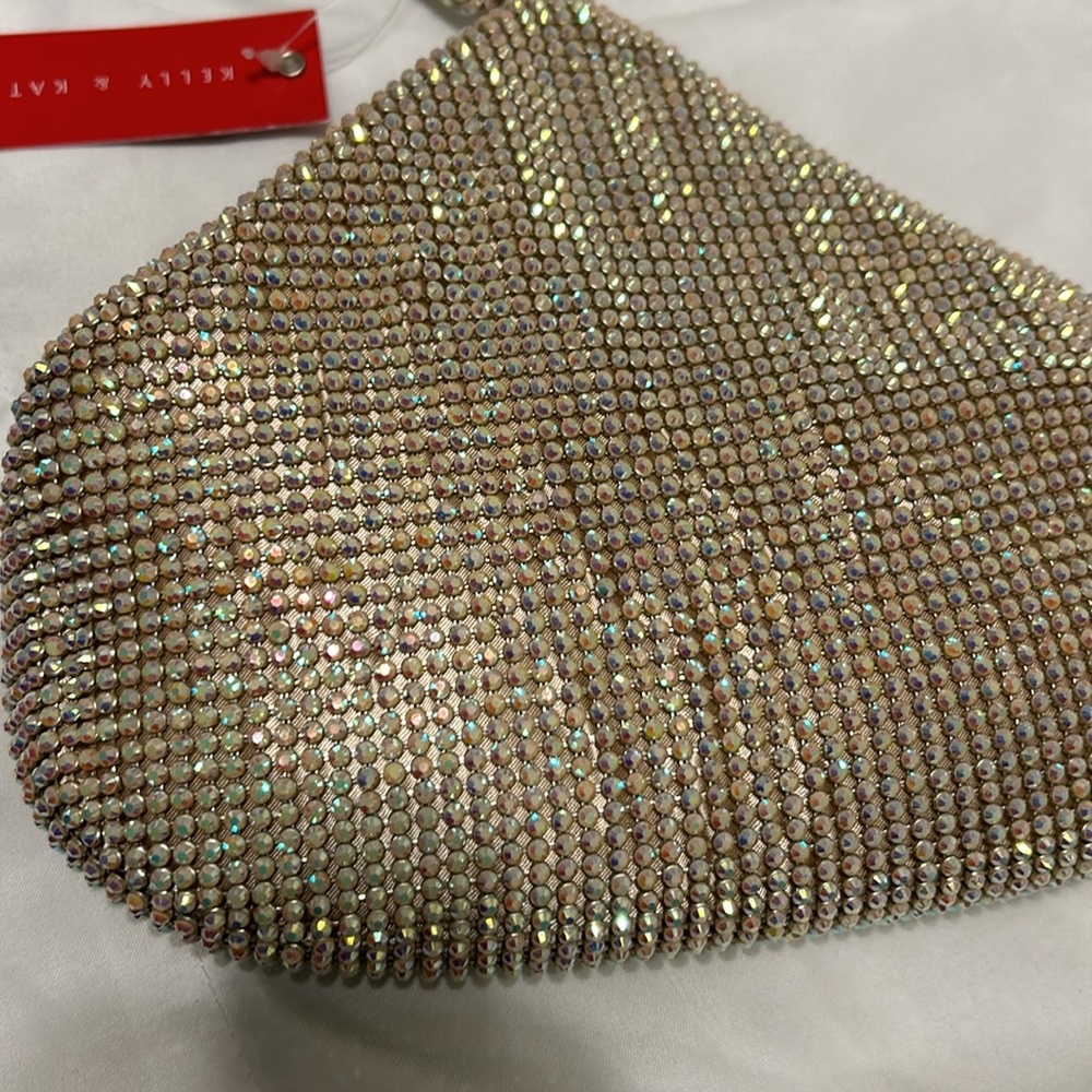 Kelly & Kattie evening purse bag, gold multi colors. Wrist strap - Picture 11 of 11